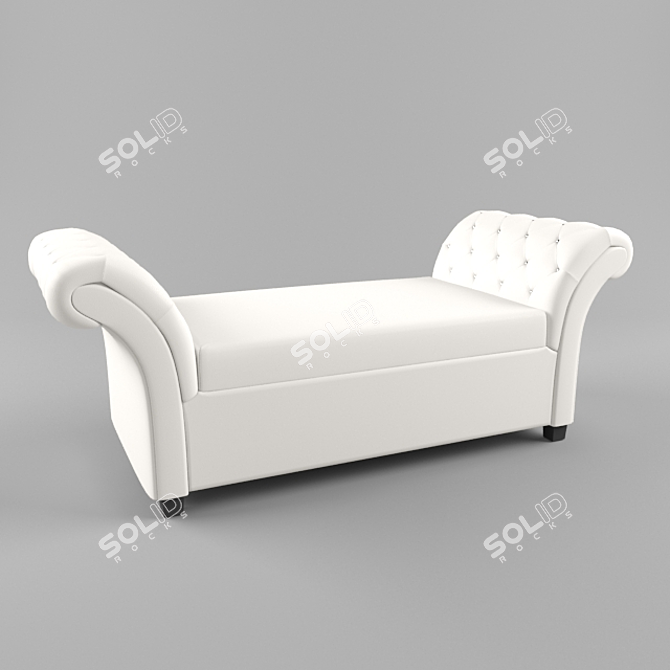 Elegant Crystal Bench 3D model image 1