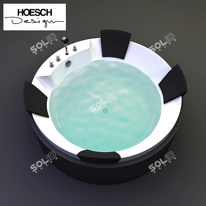 Hoesch Aviva 6620: German Round Acrylic Bathtub 3D model image 1