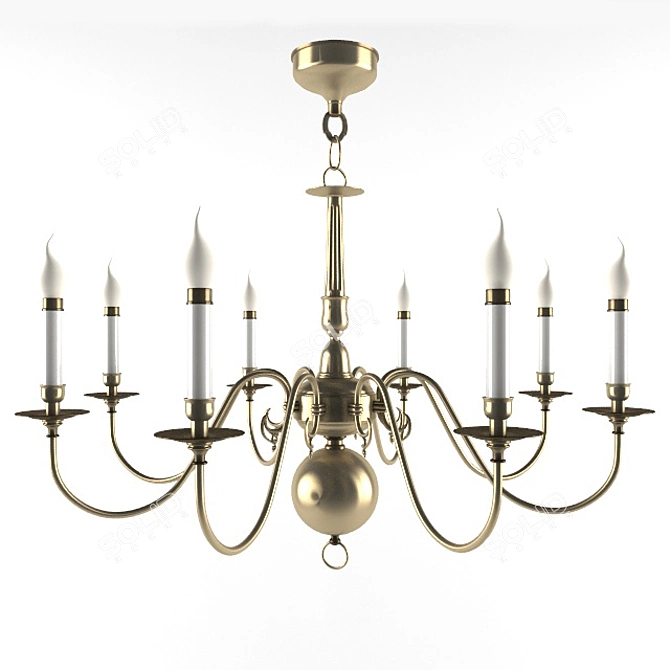 Elegant Glass Chandelier - 248B BJ 3D model image 1