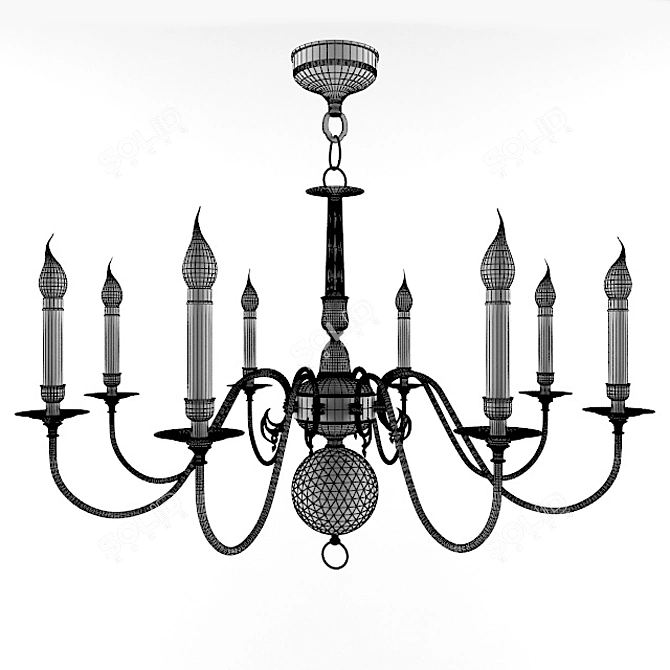 Elegant Glass Chandelier - 248B BJ 3D model image 2