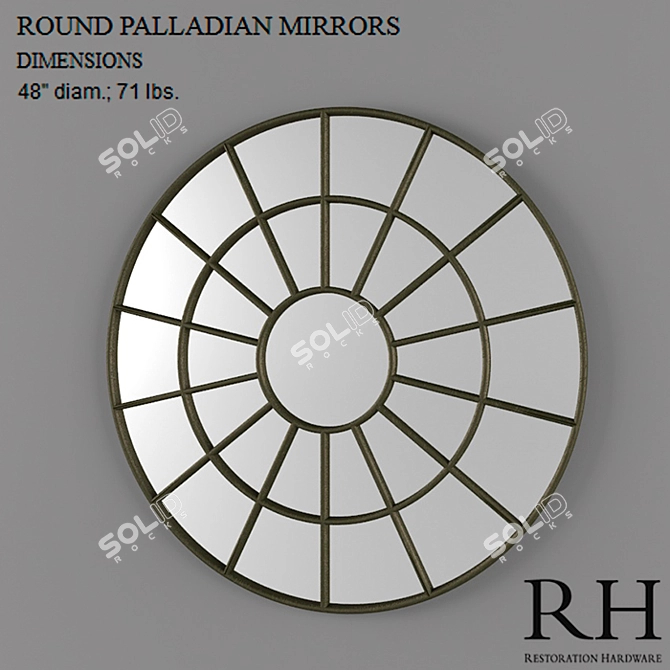 Restoration Hardware Round Mirrors 3D model image 1