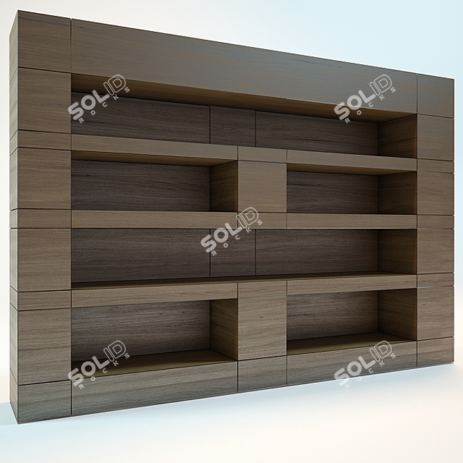 Stylish Wooden Bookcase: Shelve Your Stories 3D model image 1