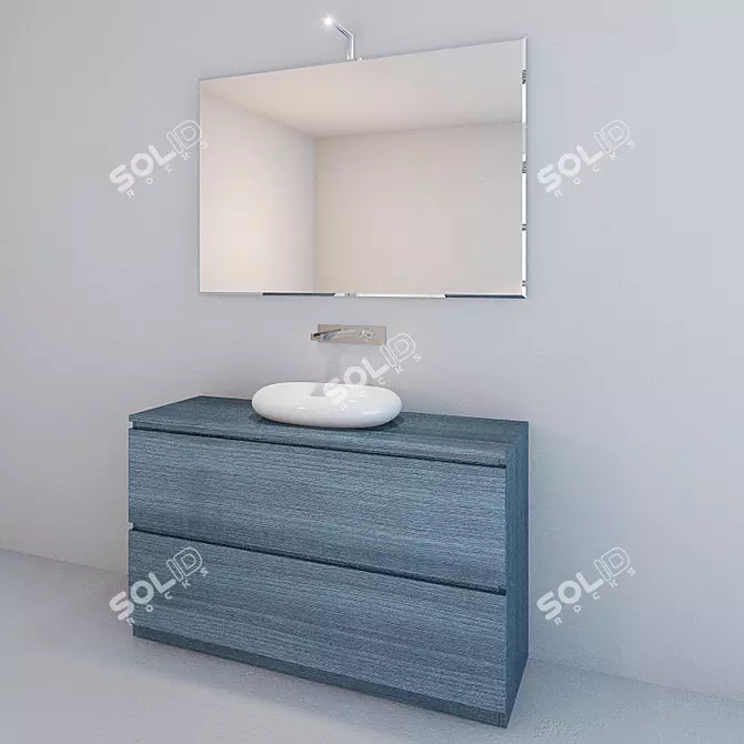 Illuminated Vanity Sink Set 3D model image 1