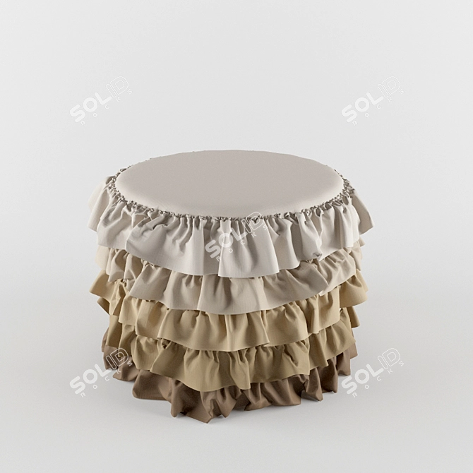 Elegant Lace Tablecloth 3D model image 1