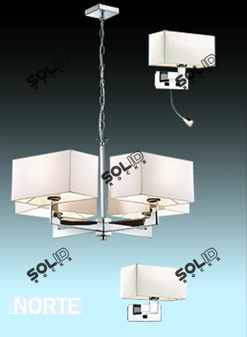 Norte Light Collection: Chandelier & Wall Sconces 3D model image 2