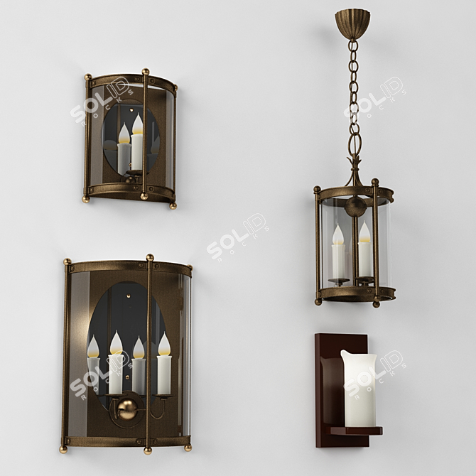 Sleek LED Lamp Collection 3D model image 1