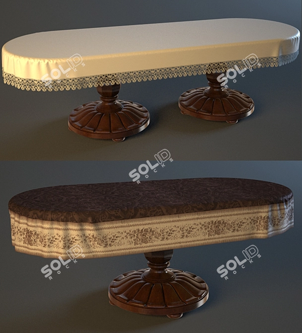 Elegant Tablecloth Set - Perfect for Dining 3D model image 1