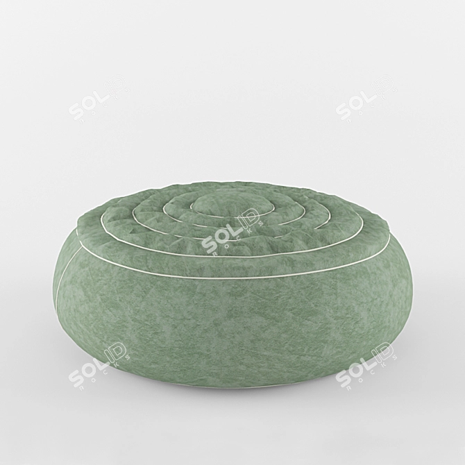 Cozy Textured Pouf 3D model image 1