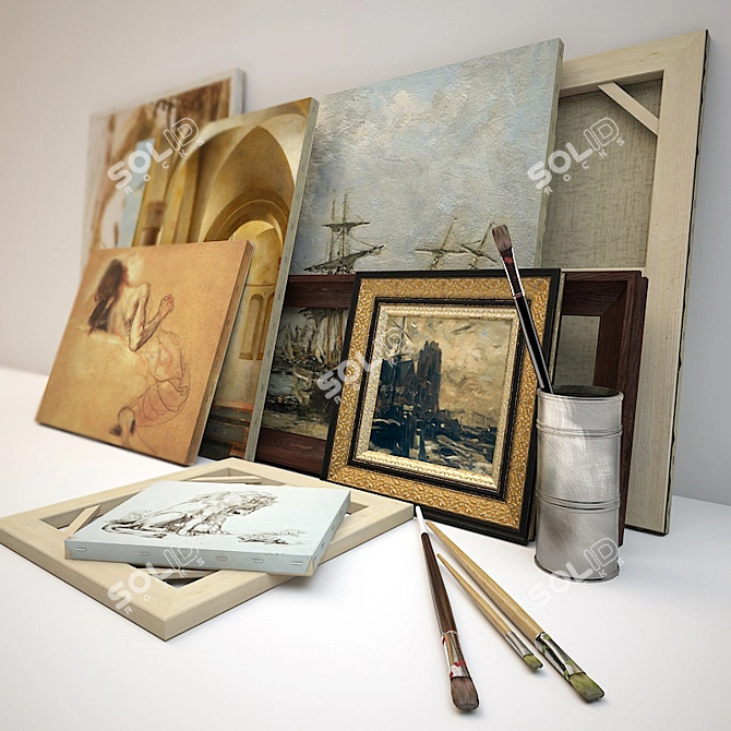 Artistic Sketch Set 3D model image 1