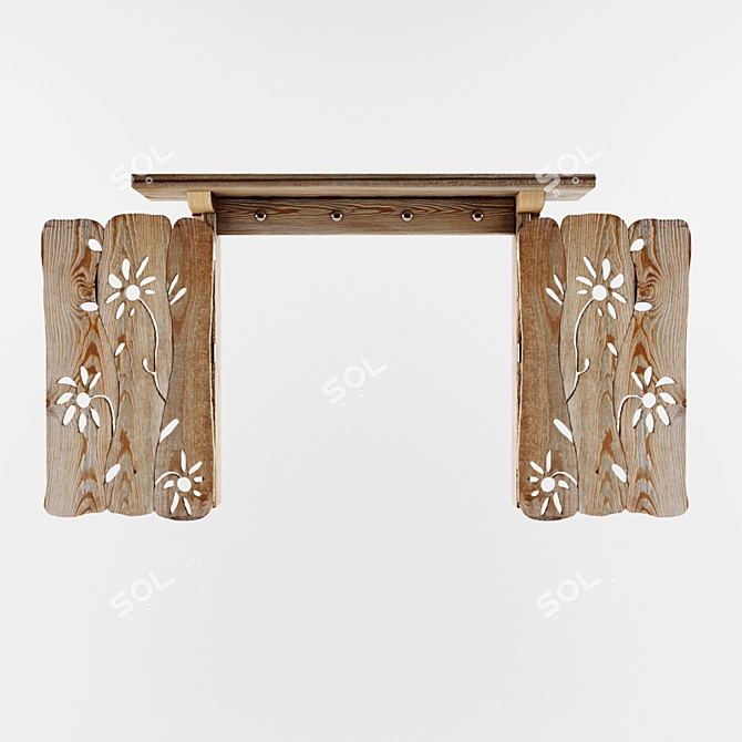 Ethnic Style Decorative Window with Shutters 3D model image 1