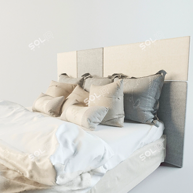 Cozy Dream: Classic Bed 3D model image 2