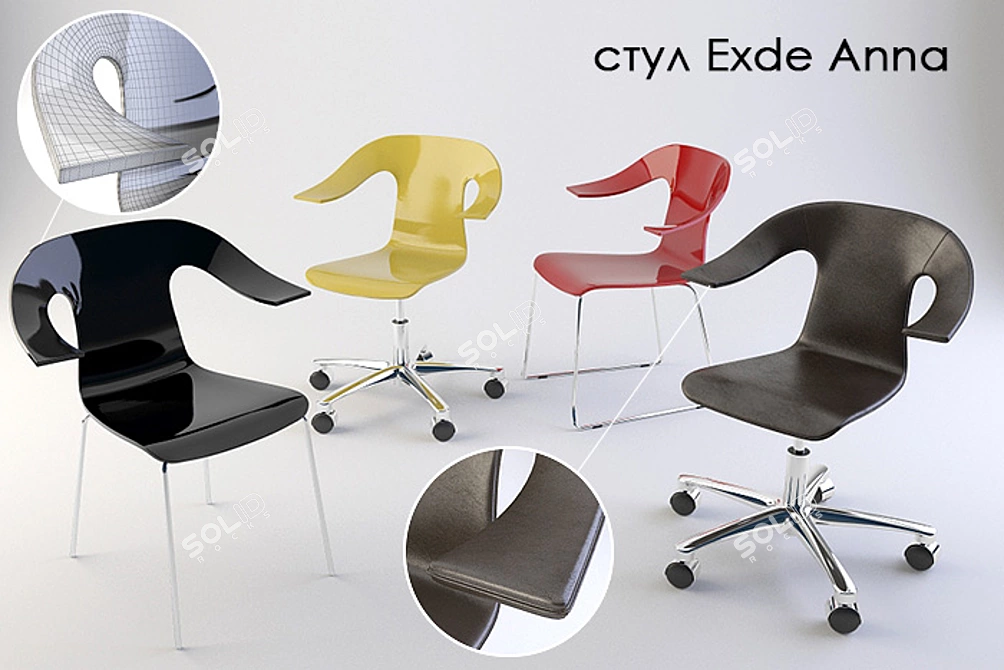 Elegant Exde Anna Chair 3D model image 1