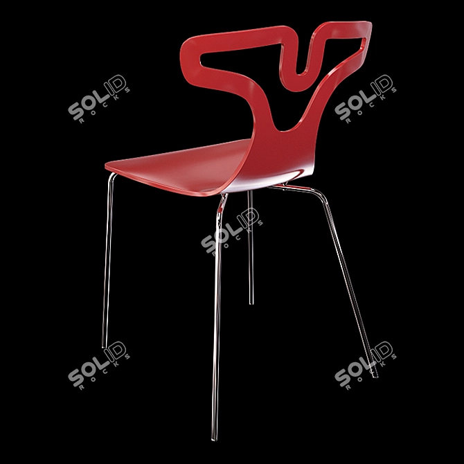 Exde T-Shirt Chair: Stylish and Adjustable 3D model image 4