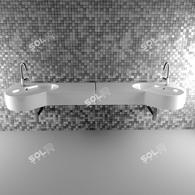 Sink Hatria Area SX 3D model image 2