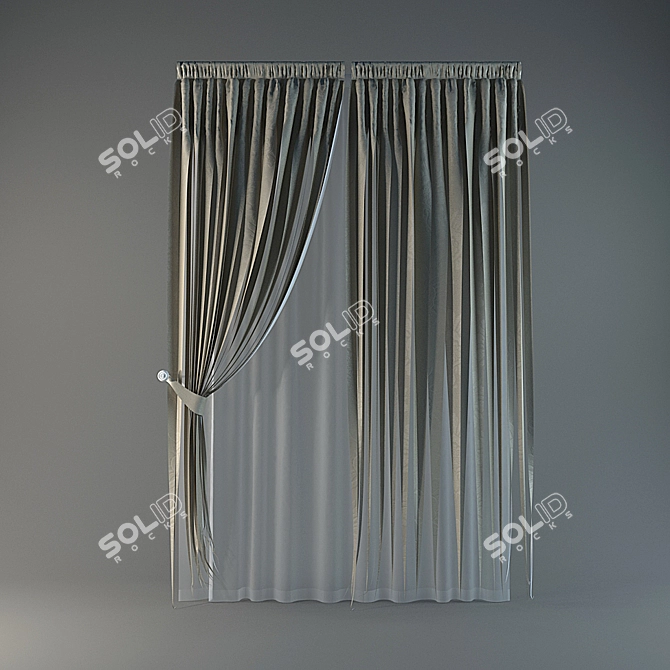 Elegant Ribbon Cut Blind 3D model image 1