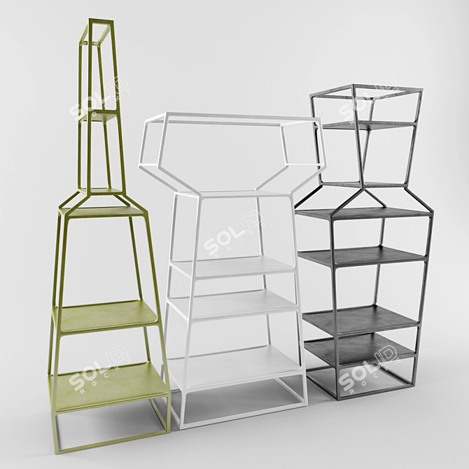 Modern Shelf Trio: April, May, June 3D model image 1