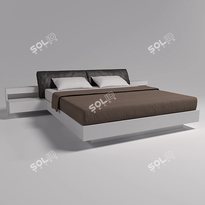 Sleek Bridge Bed by MisuraEmme 3D model image 1