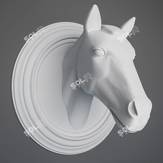 Elegant Gypsum Horse 3D model image 1