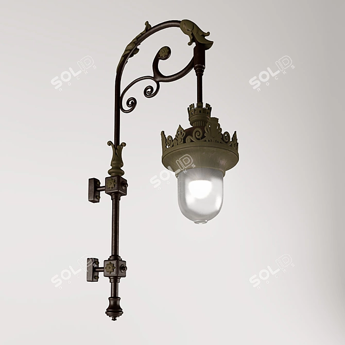 Timeless Glow: Classic Exterior Lamp 3D model image 1