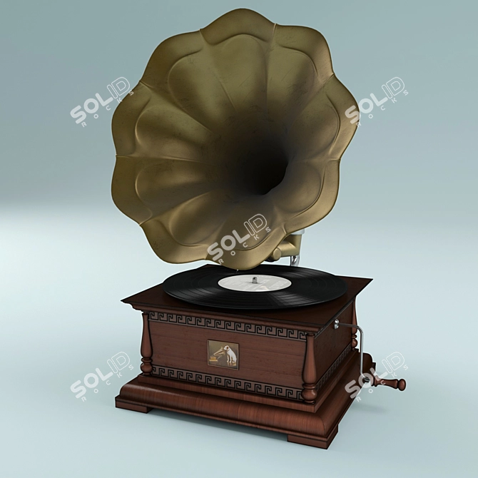 Vintage Gramophone Record Player 3D model image 1