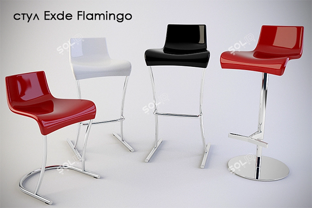 Exde Flamingo Chair - Stylish Design and Adjustable Height 3D model image 1