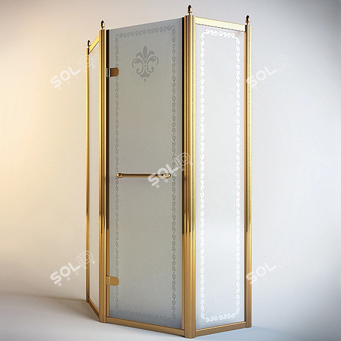 Italian Retro Shower Enclosure 3D model image 1