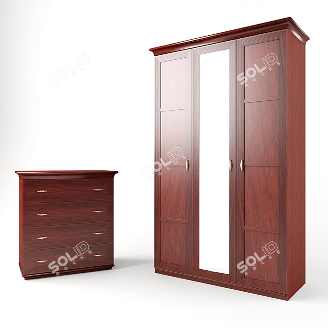 Title: Custom-Made Wardrobe and Chest 3D model image 1