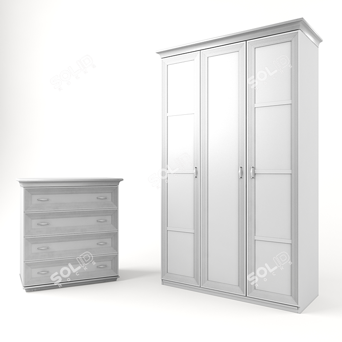 Title: Custom-Made Wardrobe and Chest 3D model image 2