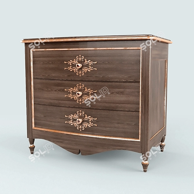 Patterned Chest of Drawers 3D model image 2