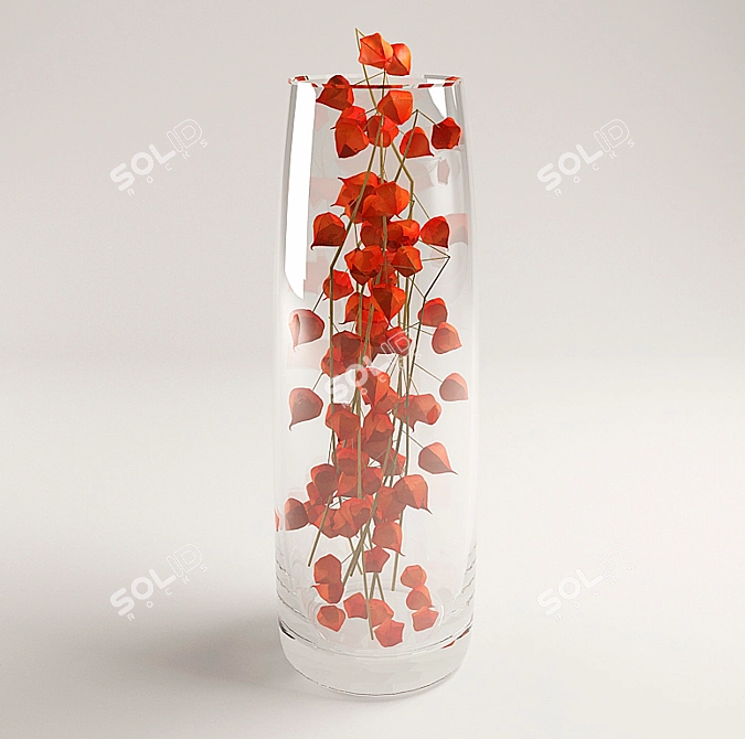 Botanically Accurate Physalis Replica 3D model image 1