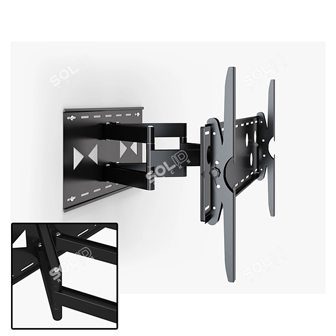 Animated TV Bracket: Rigged Rotate 3D model image 1