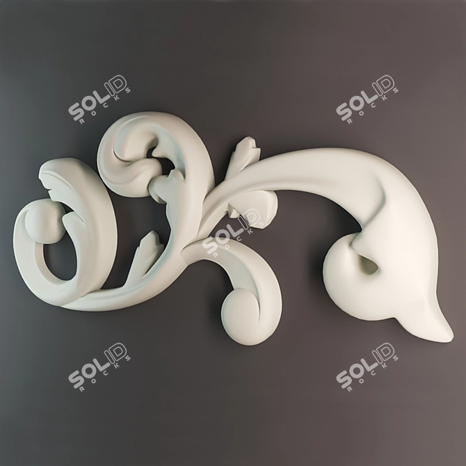 Title: Elegant Carved Element 3D model image 1