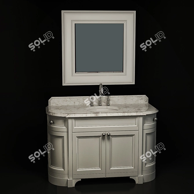 Luxury Marble Sink Set 3D model image 1