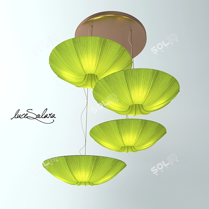 Solar Light Green Lamp 3D model image 1