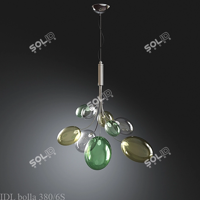 Elegant IDL Bolla Crystal Chandelier 3D model image 1