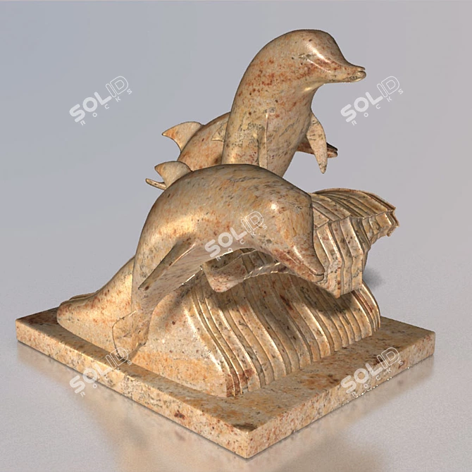 Graceful Dolphin Sculpture 3D model image 2