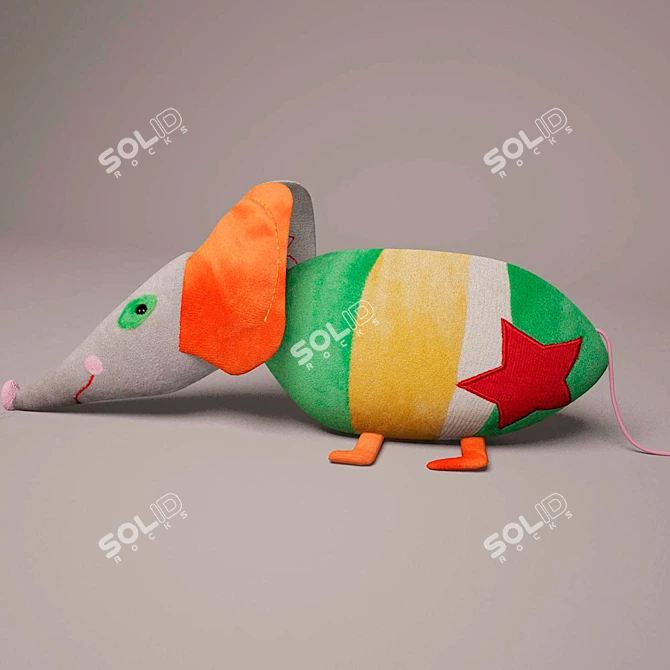 Cute Rat Plush Toy 3D model image 1