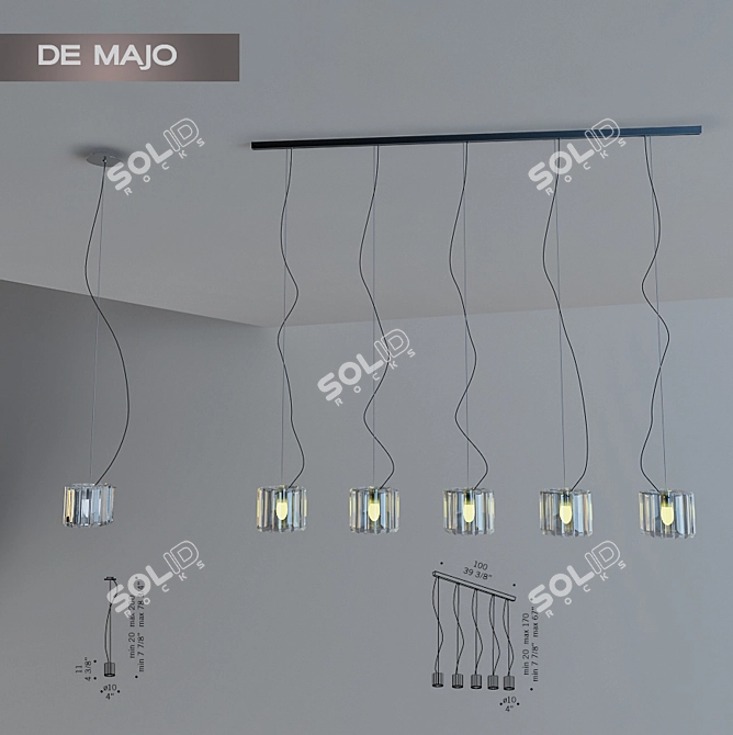 Elegant Charlotte Pendant Light 3D model image 1