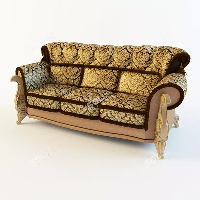  Elegant Hermitage Sofa 3D model image 1