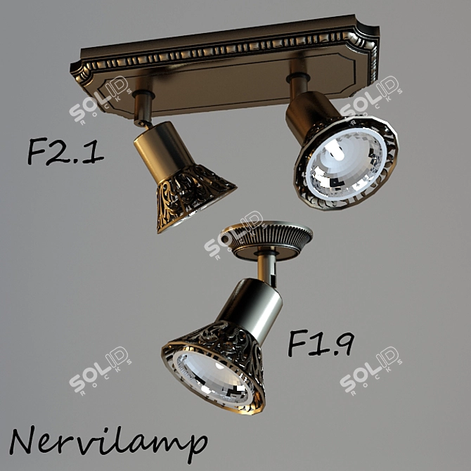 Elegant Illuminate: NERVILAMP Wall & Ceiling 3D model image 1