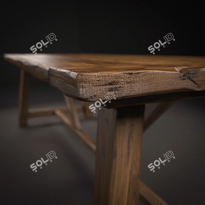 Elegant Dining Table: Modern, Spacious 3D model image 2