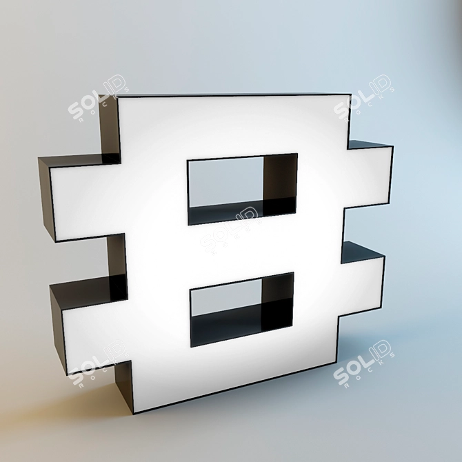 Graphic Collection: Digit 8 Lamp 3D model image 1