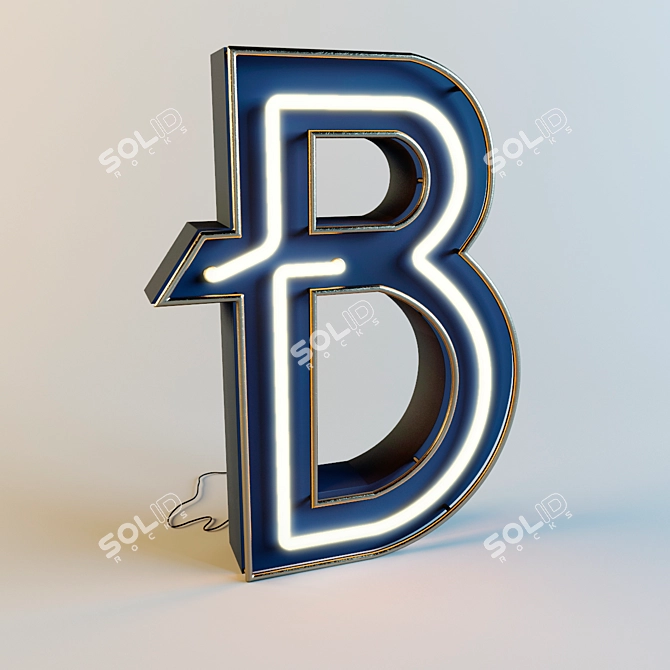 Delightfull Graphic Letter Lamp 3D model image 1