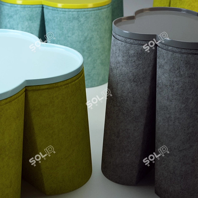 Versatile Trefle Set: Pouf, Stool & Table 3D model image 2