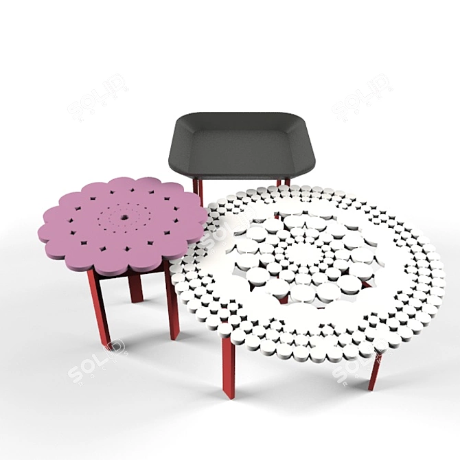 Fergana Low Table - Unique Designer Piece 3D model image 1