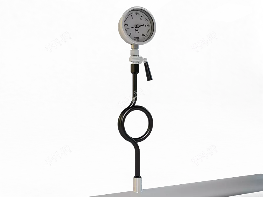 Precision Manometer with Valve & Damping Tube 3D model image 1