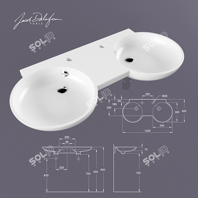 Formilia Spherik: Double Suspended Basin 3D model image 1