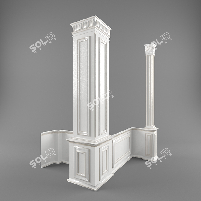 Decorative Wall Panel Set 3D model image 1