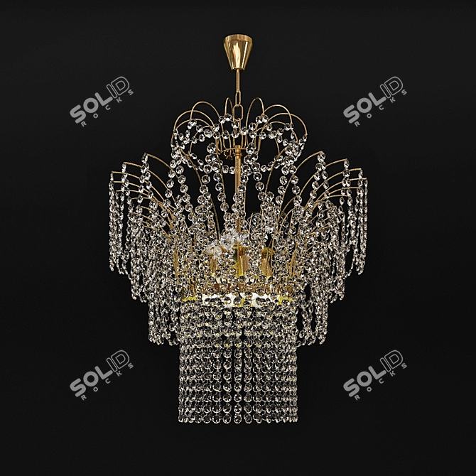 Elegant Crystal Chandelier 3D model image 1