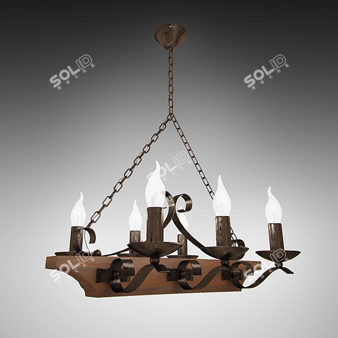 Vintage Copper Pendant Light 3D model image 1